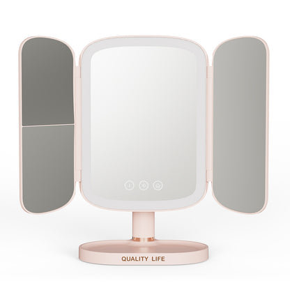 Rotating Smart Shell LED Makeup Mirror with Light